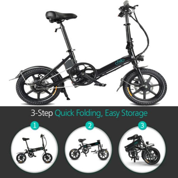 

fiido d1/d2/d3 folding electric bicycle e-bike 7.8ah/10.4ah 250w power assist, Silver;blue