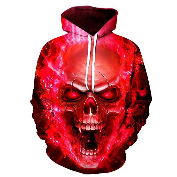 

fashion hoodie men/women 3d hoodies skulls pattern print hooded hoodies thin 3d sweatshirts hoody spring cool oversize, Black