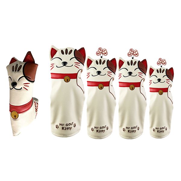 

5pcs waterproof pu golf mallet head cover club center putter headcover gift