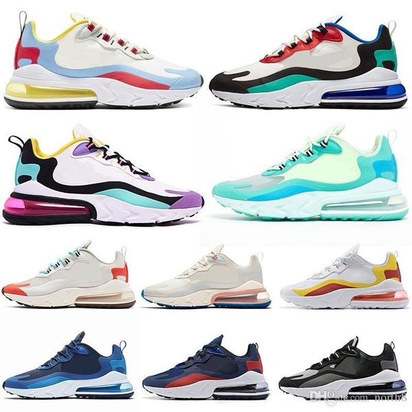 

2019 new bauhaus react men running shoes optical triple black fashion mens womens trainer breathable sports outdoor sneakers 36-45