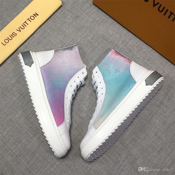 

20wf flock full casual man shoes green snakeskin pattern patchwork high flats shoes man crystal blue tenis masculino madaol, Black