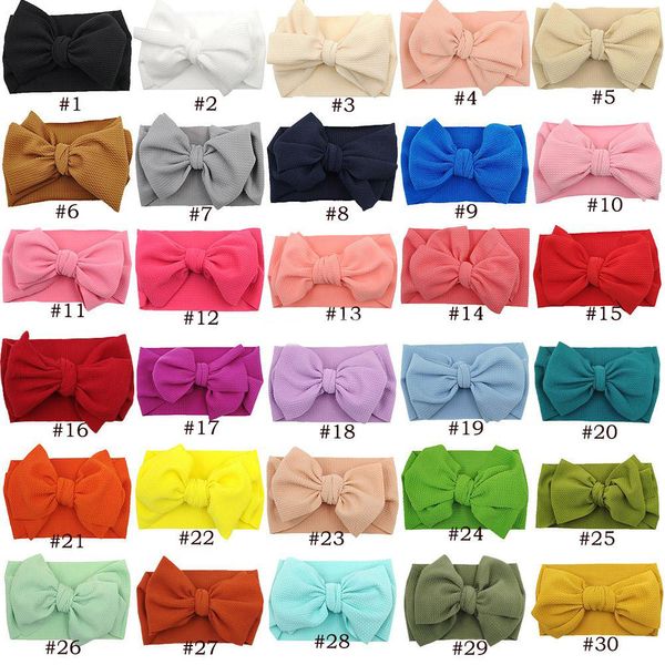 

ins baby bows headband kids bowknot hair wraps newborn butterfly knot multicolor hairband girls party hair accessories 30 colors, Slivery;white