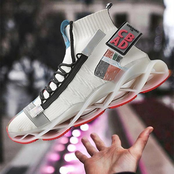 

fashion man running shoes tide brand lace-up mixed colors lightweight breathable male sneakers casual walking men shoes, Black