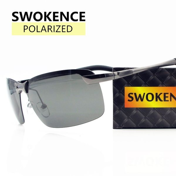 

swokence polarized outdoor sunglasses man fashion brand design half frame uv-blocking sun glasses driving eyewear promotion sa04, White;black