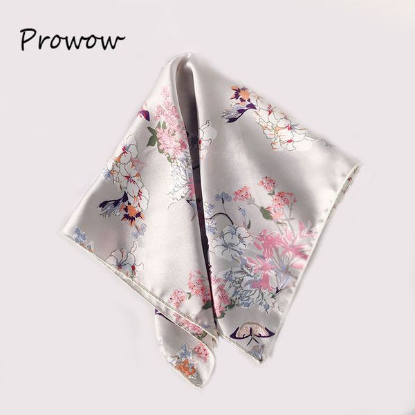

2019 new summer beach fashion clothes accessories women floral vintage scarf head kerchief neck elegant square neckerchief fj003, Blue;gray