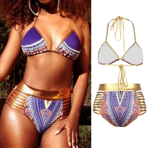 

sexy swimsuit южной африки золотой печати холтер бикини высокой талией две пьесы купальники женщины купальники бикини установить 6 цветов 20, White;black