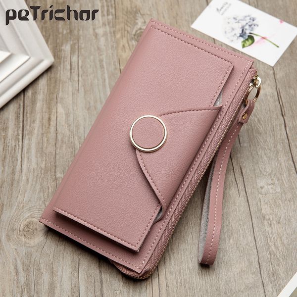 

petrichor wristband women wallets design zipper long wallet cell phone coin pocket female purse with card holder, Red;black