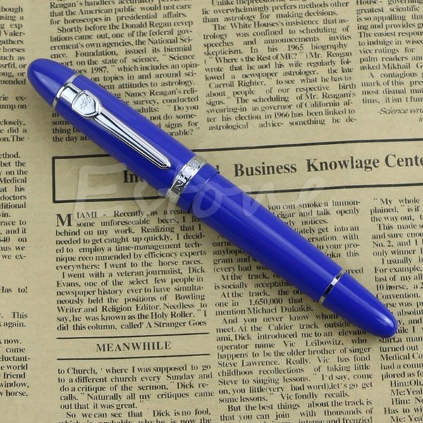 

deluxe steel jinhao 159 silver trim medium nib smooth fountain pen gift