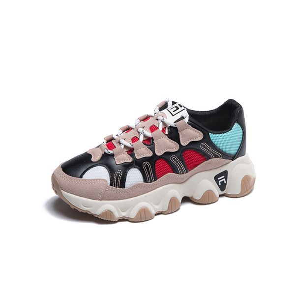 

2020 spring loafers sneakers women shoes pu increase women's casual shoes solid color lace up woman shoes 35-40 zapatos de mujer, Black