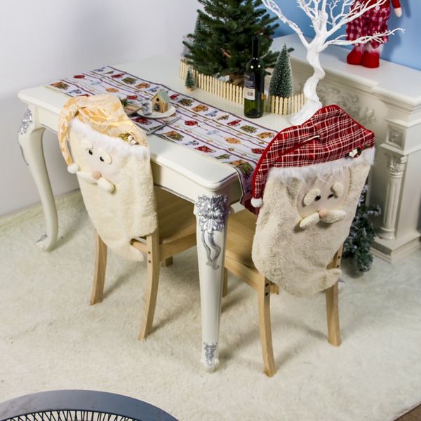

santa claus christmas dining dinner table chair back table party decor cloth cover decoration dinner chair back covers