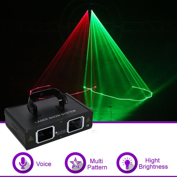 Sharelife 2 Luz Laser Início Gig partido Lens Vermelho Verde DMX feixe de rede DJ Projector Stage Lighting Som Auto 506RG