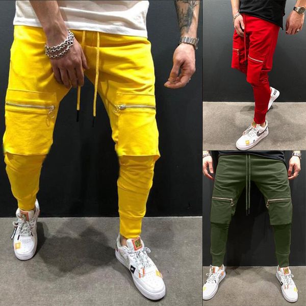 

Men Trousers Outdoor Casual Pants Hip Hop Street Jogging Pants Sports Tight Elastic Waist Casual M-3XL