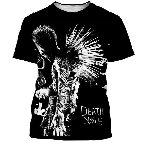 

new classical anime death note t shirt men women 3d printed fashion tshirt hip hop streetwear casual summer dropshipping, White;black