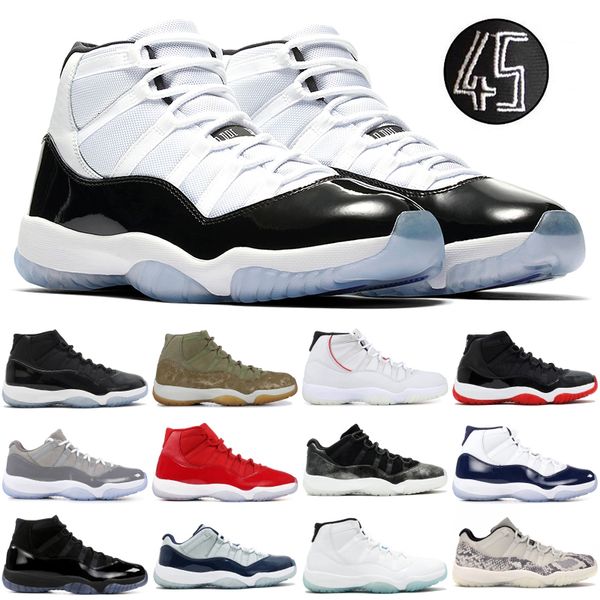 

mens 11s jampman high concord 45 platinum tint basketball shoes low snake navy light bone cool grey space jam designer trainers 5.5-12
