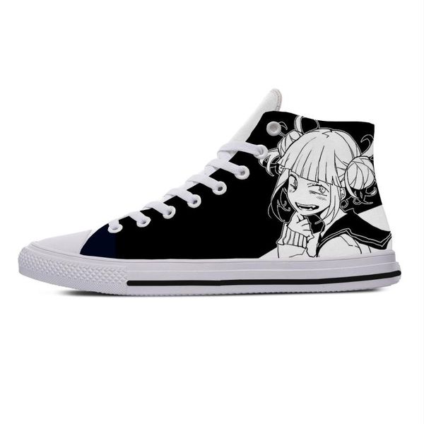 

2020 fashion woman man himiko toga breathable lightweight sneakers casual board shoes high help canvas shoes, Black
