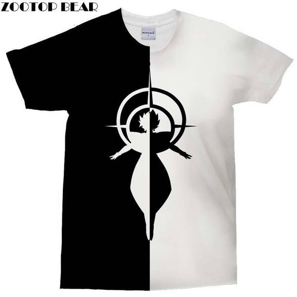 

2019 short sleeve seven japanese tubocapsicum dragonpearl herb figure 3dt pity printing t pity male, White;black