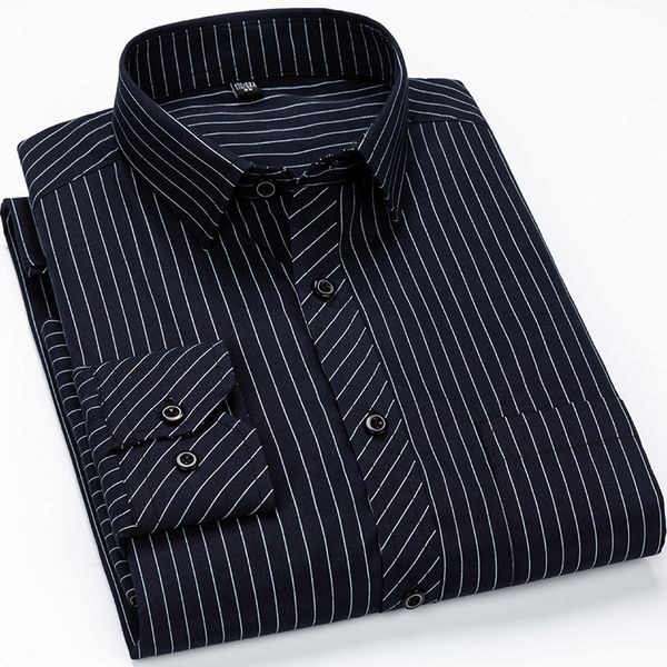 

mens dress shirts plus size casual striped shirt & plaid shirt men long sleeve vintage camisas hombre streetwear, White;black