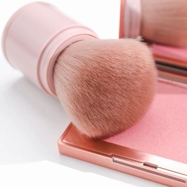 

loose blush brush cute mushroom head pink girl retractable portable beauty tools soft high quality