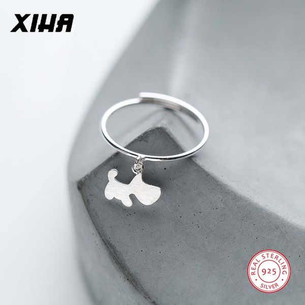 

simple cute zodiac animal dog adjustable rings for women minimalist resizable 925 sterling silver girls kid pinky stackable ring, Golden;silver