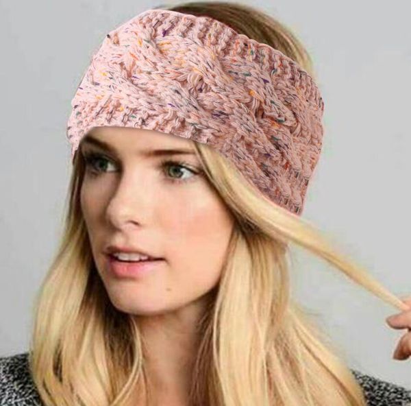 

вязаная лента для волос cc hairband красочные вязаные крючком твист оголовье зима уха теплее эластичный диапазон волос широкий аксессуары дл, Silver