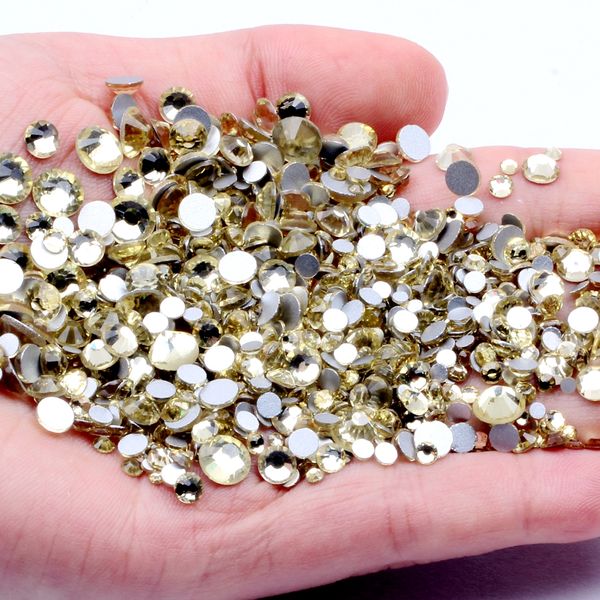 

non ix crystal rhinestones jonquil ss3-ss34 and mixed sizes flatback glue on strass glass diamonds diy nails art accessories, Silver;gold