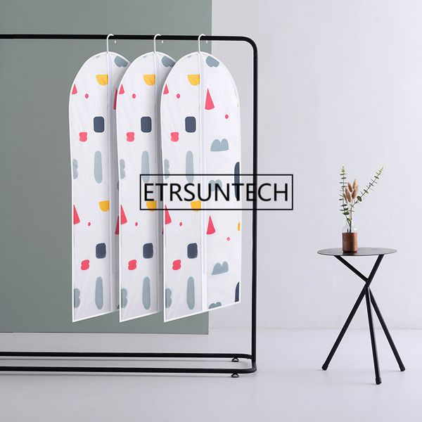 

50pcs peva with zipper clothes dust cover hanging pocket clothing suit clothes coat hanging storage bags