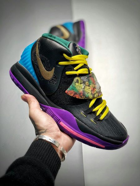 

мода kyrie 6 женщины мужские кроссовки кроссовки дорогих конструктор спорт белый красный черный 1s chaussures с коробкой, Black