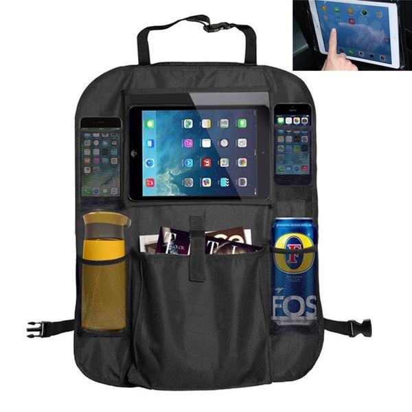 

car backseat bag pvc touch screen phone pouch ipad holder car styling seat storage bag organizer phone drink cup holder mesh