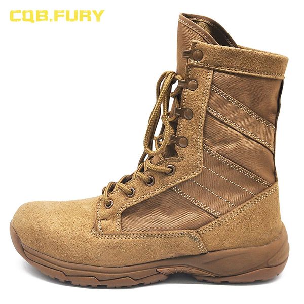 

cqb.fury 8 inches winter brown mens army boots tactical cow suede comfortable outdoor boots with side zipper size38-46, Black