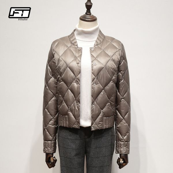 

fitaylor autumn winter ultra light white duck down jackets women plus size 3xl short coat slim warm black down coats