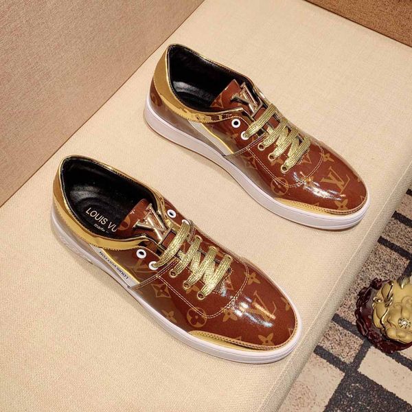 

2020 luxury design men's shoes fashion shoes men's leather lace-up platform oversized sneakers white red casual shoelace box, Black