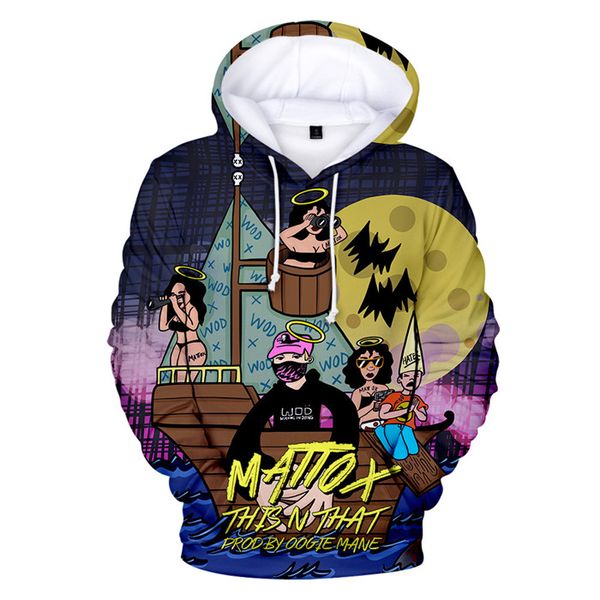 

matt ox мужская осень дизайнер толстовки 3d печати с длинным рукавом crew neck homme одежда мода повседневная одежда, Black