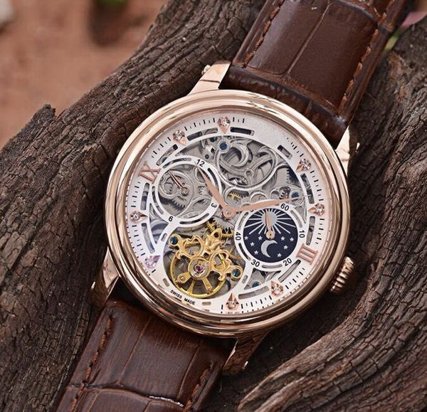 

Скелет автомат Все работы механические ANTIQUE MAN 201 Розовое золото 42 мм CASE мужские ча