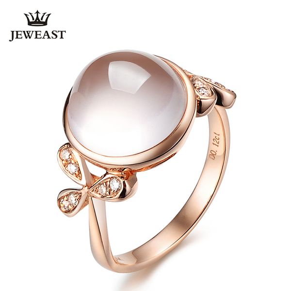 

natural furong stone 18k pure gold 2019 new selling ring women heart shape ring for ladies woman genuine jewelry, Golden;silver