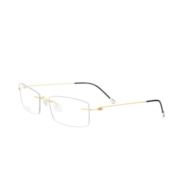 

fashion titanium eyeglasses frame male female trimming ultralight rimless glasses frame spectacle eyewear accessories, Black
