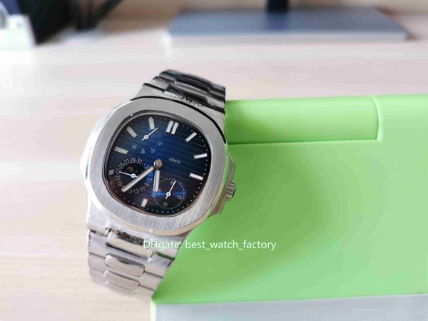 

items classic 40.5mm nautilus 3712/1a-001 power reserve sapphire glass transparent mechanical automatic mens watch watches, Slivery;brown