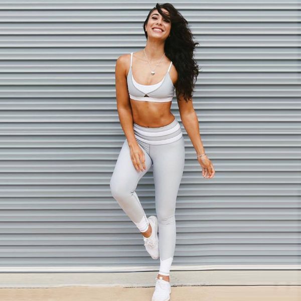 

stitching yoga pants ladies fitness sportswear high waist hip pants elastic leggings, Black;blue