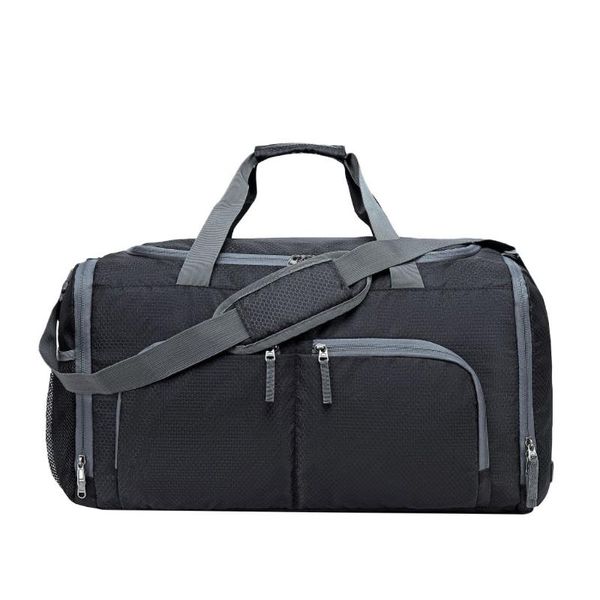 

ocardian outdoor travel bag folding shoulder multifunctional waterproof men women sport bag wet and dry sports gym black c12