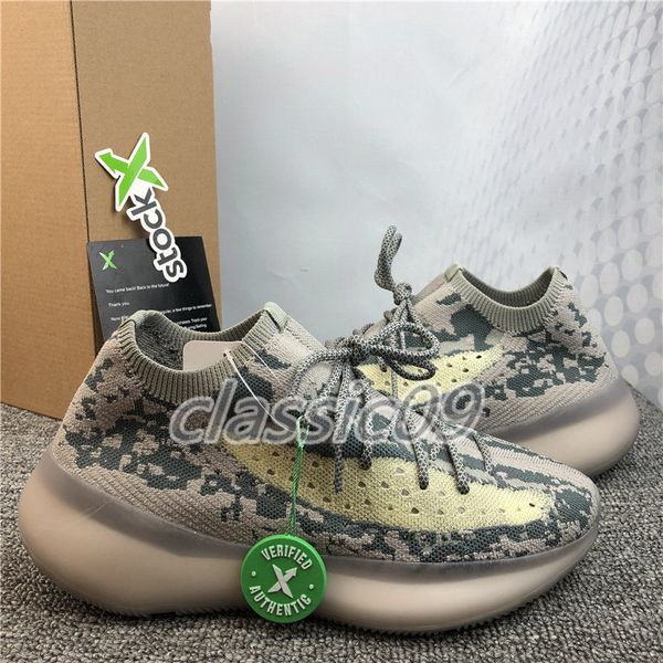 

380 kanye west alien running shoes men women bold triple black stark white citrin outdoor sports sneakers with box, White;red