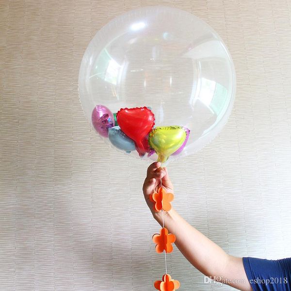 

elling 24 inch no wrinkle bobo transparent clear balloons marriage wedding decro helium inflatable balls kids lovers gifts toys