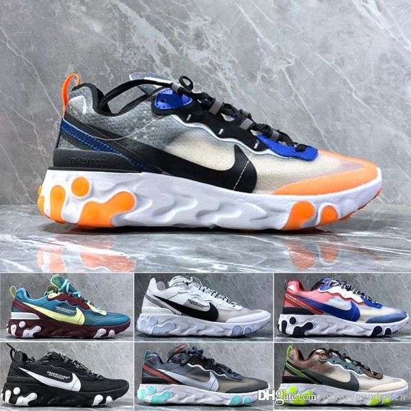 

new react element 87 mens womens fashion designer sail light bone signal blue green mist electric yellow casual shoes a6633