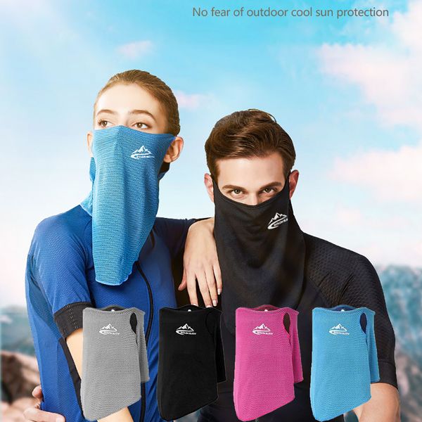 

1pcs multi functional face mask ice silk sunscreen cap scarf with ear loops, Black