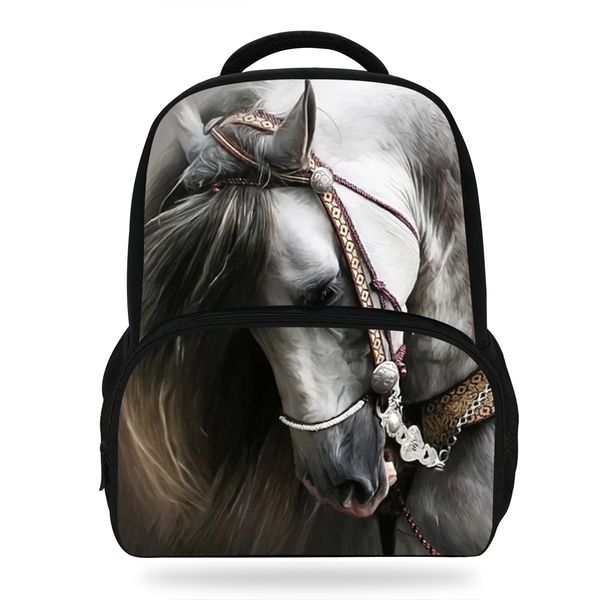

14inch children animal school bag teenager girl backpack horse bookbags for kids boys