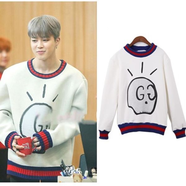 

kpop bts jimin same autumn winter fashion fleece hoodies korea student long sleeves harajuku sweatshirts kawaii lovers clothes, Black