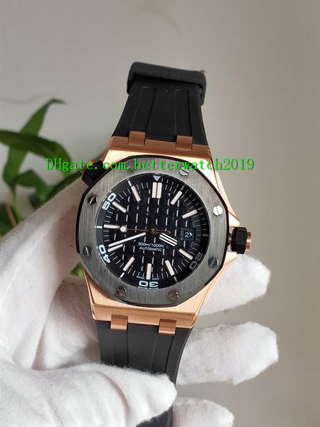 

selling mens 42mm 15340 15340or.oo.d002ca.01 mens watches black rubber strap rosd gold the dial sport mechanical automatic, Slivery;brown