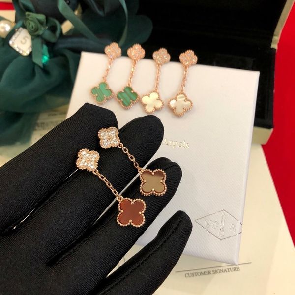2019 Stud Diamond Earrings Women Jewelry Wild Simple Coral Hip