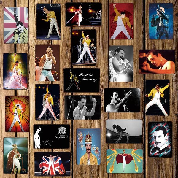 

mike86 ] freddie mercury music metal sign wall plaque custom poster personality classic iron painting decor art lt-1700
