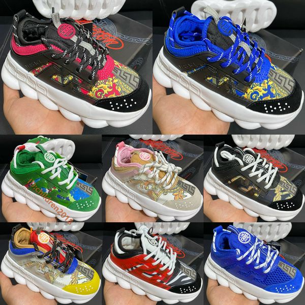 

top chain kids sneakers италия дизайнер 2020 multi-color rubber замша leopard белый печати толстым дном мальчики девочки детская обувь разме, Black;red