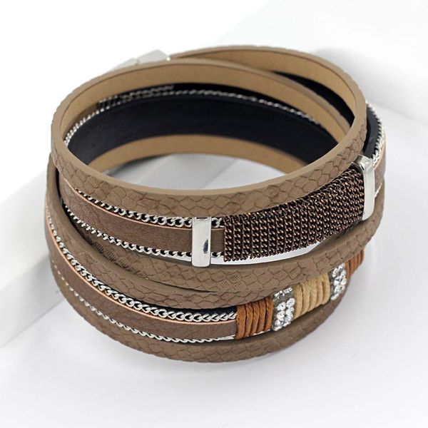 

vonnor ювелирные изделия многослойная обмотка кожаный браслет браслет женские аксессуары браслеты для женщин, Golden;silver