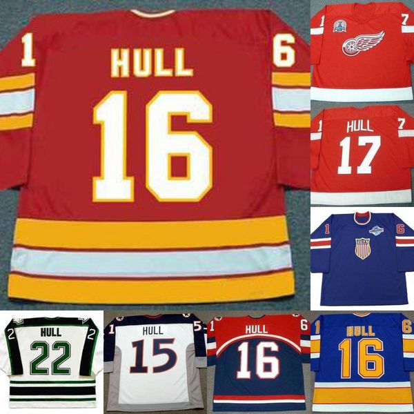 

BRETT HULL Jerseys 15/16/17/22/ BRETT HULL White Red Blue Mens Womens Youth 100% Embroidery Hockey Jerseys Fast Shipping